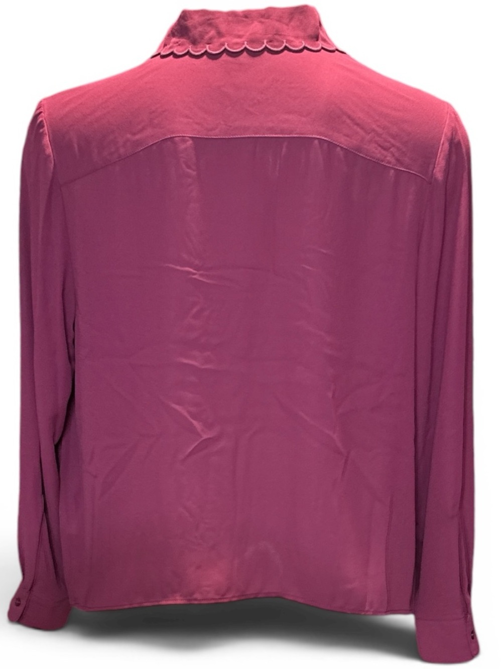 Nanette Lepore Pleated Button-Front Blouse in Deep Raspberry - Picture 3 of 9